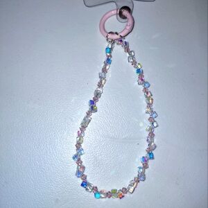 Handmade Iridescent Beaded Phone Charm Holder